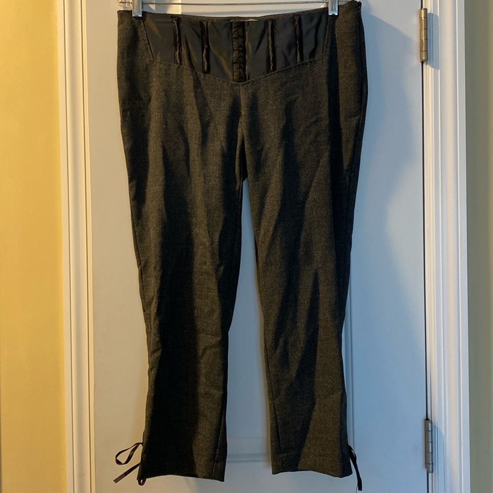 Andrea Rosati Virgin Wool Stretch Blend Corset Waist Pants Made in Italy